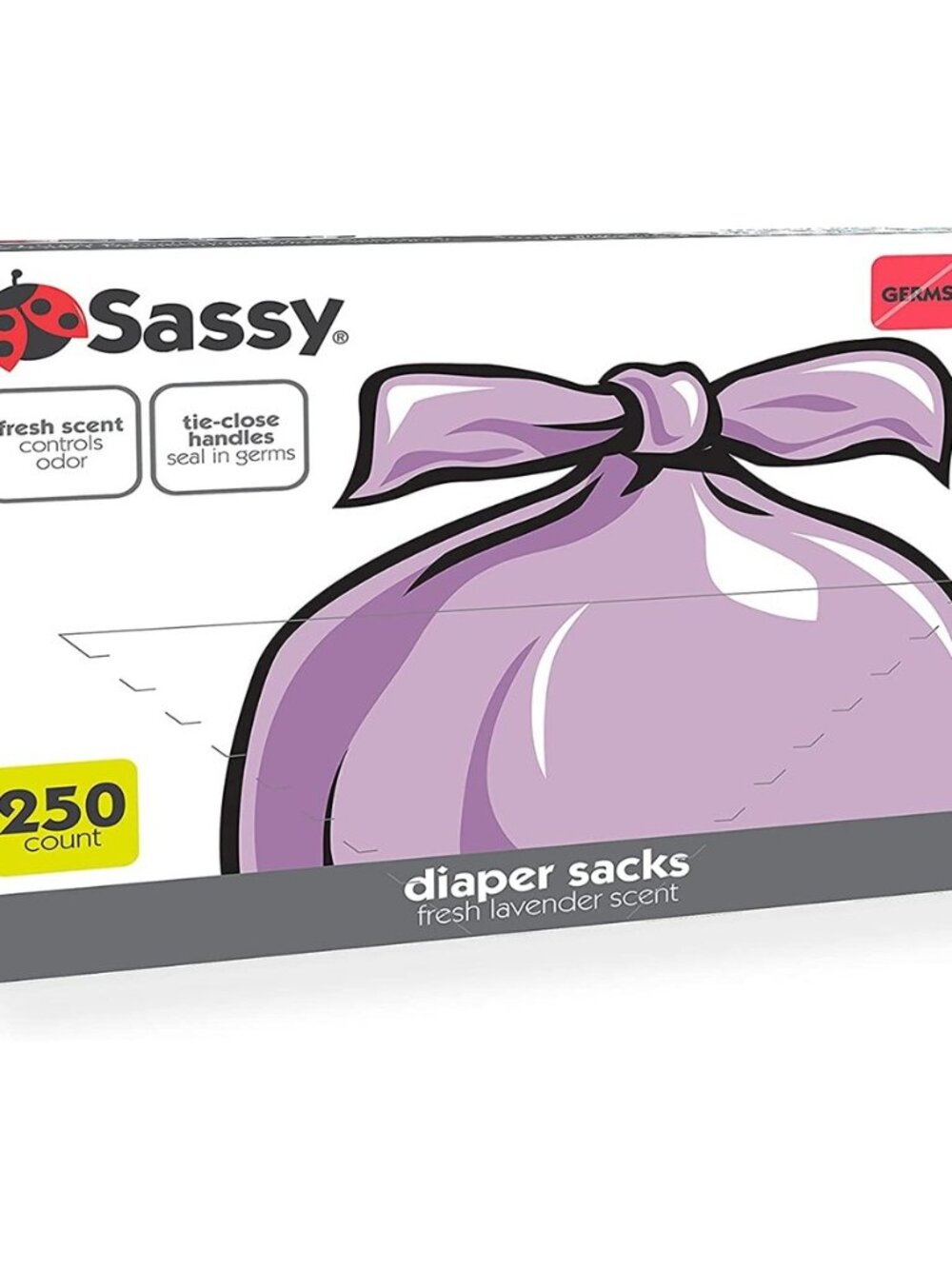 250 Count Disposable Diaper Sacks, Lavender Scented, Easy-To-Tie, Diaper